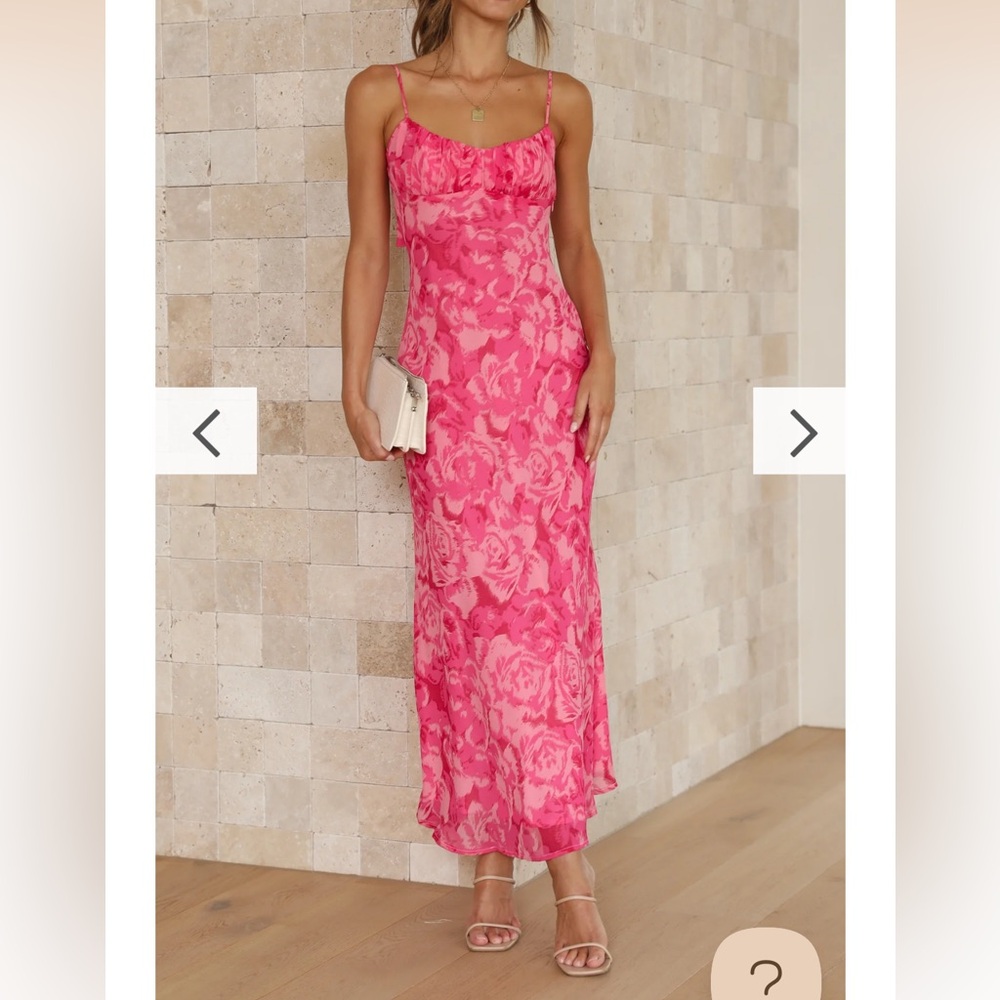 Pink Floral Maxi Dress